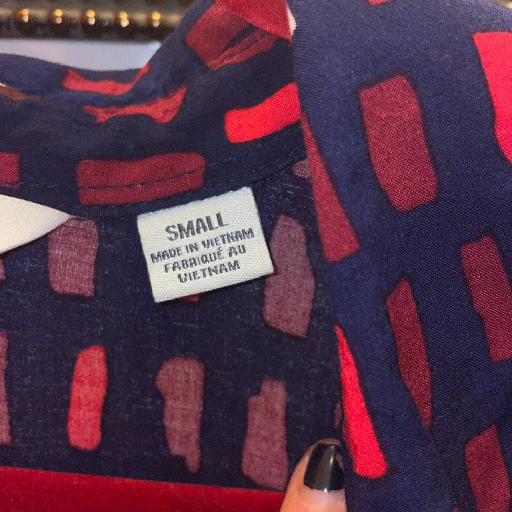 Anthropologie Navy Geometric Dress Small - Picture 13 of 14